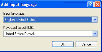 Add Language Dialog Box in Windows XP